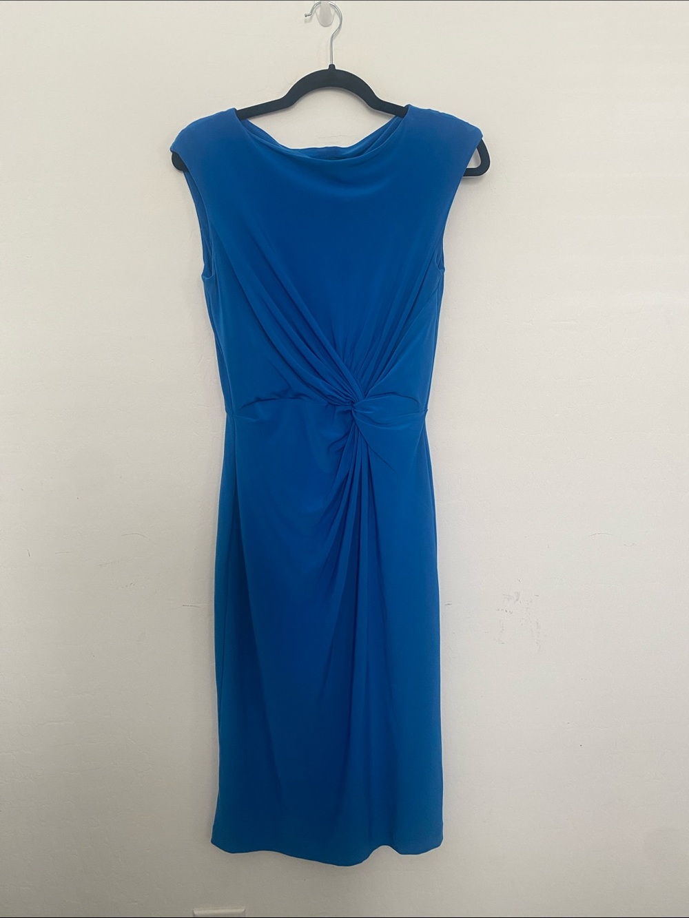 Ralph Lauren Cobalt Twist-Front Midi Dress